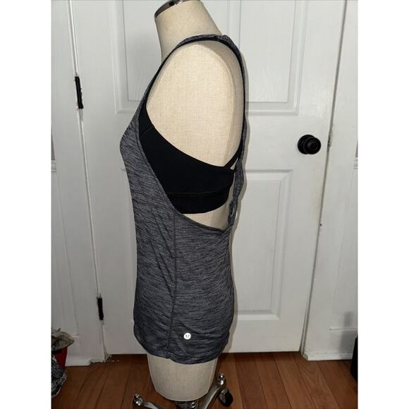 Lululemon Twist and Toil Tank Top Heathered Black Gray Women's Size 6 - Picture 4 of 5